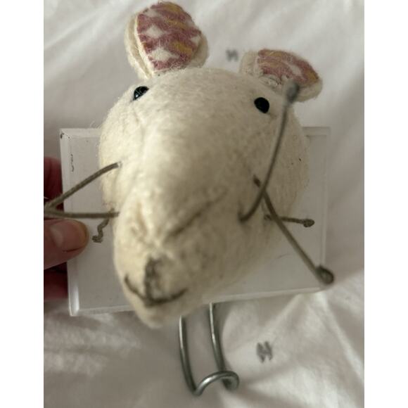 Set Felted Wool Animal Hooks Fox Rabbit Pig Baby Nursery Room Decor Land Of Nod? - Picture 4 of 6